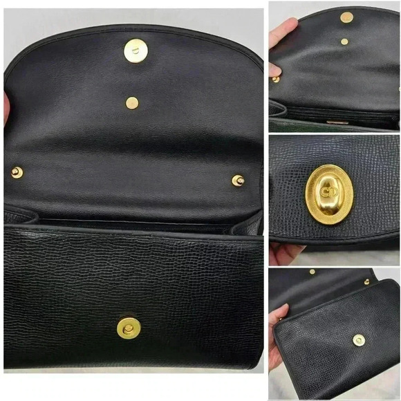 Dior Black Grained  Leather Clutch - Picture 12 of 16